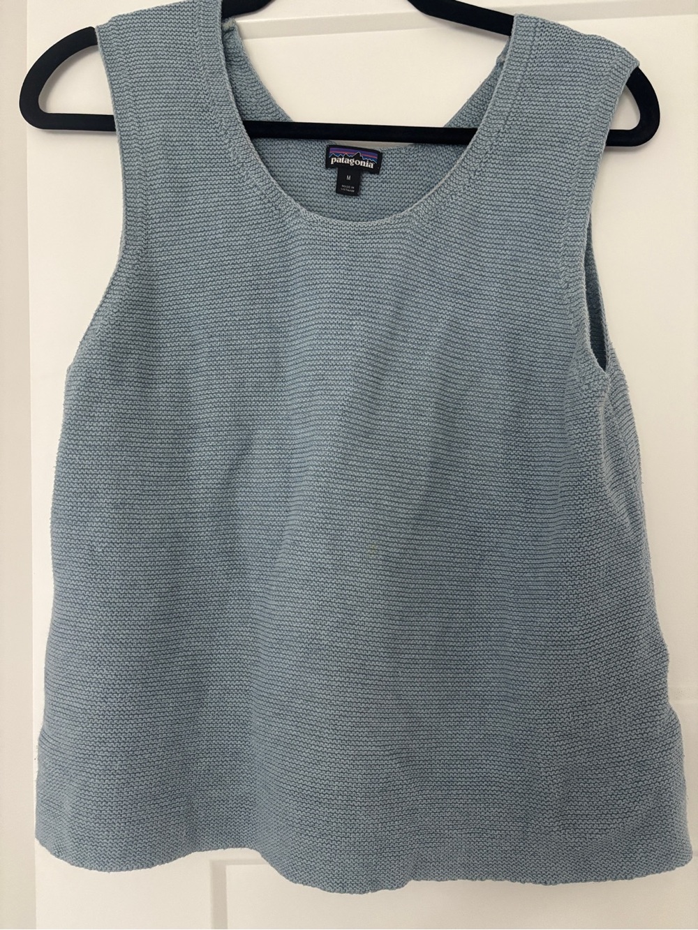 Patagonia Light Blue Textured Knit Tank Top